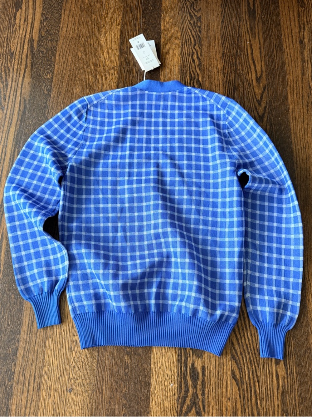 Tory Burch Blue Plaid Cardigan Sweater XS - Picture 2 of 5